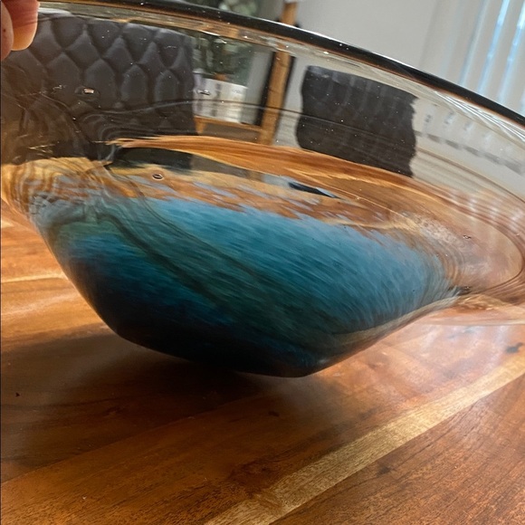 Italian Blown Glass Serving Plate Collectible Luxury Home Decor - Picture 9 of 11